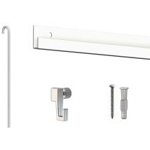 Arti Teq - Cimaise Box Artiteq Classic éco Blanc + tiges - 10 mètres - Kit accrochage tableau - Métrage : 10 mètres