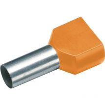 187726 Zwillings-Aderendhülse 4 mm² Teilisoliert Orange 100 St. - Cimco