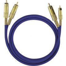 Cinch Audio Anschlusskabel [2x Cinch-Stecker - 2x Cinch-Stecker] 10.00 m Blau vergoldete Steckkontak