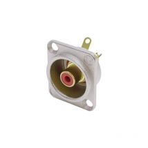 Cinch/rca embase femelle, contacts droits Neutrik NF2D2 nombre de pôles: 2 argent, rouge 1 pc(s)