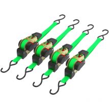 Cinghia di ancoraggio a cricchetto set 4 cinghie di fissaggio 3 m x 25mm 320 daN