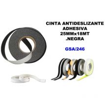 Fplus cinta antideslizante adhesiva 25mmx18mt,negra 220-20 , cinta antideslizante adhesiva 25mmx18mt,negra 220-20