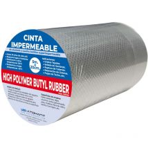 Led Atomant Sl - Cinta Impermeable de Aluminio y Caucho Butílico. Diseño en diamante. Pack 2 Ud. - 5m x 20cm