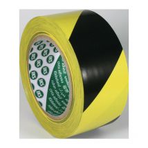IKS - Cinta para señalización de suelo F33 pvc negro / amarillo L.33m An.50mm Rl.