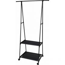 Cintre avec meuble à chaussures, métal, 55 - 88 x 45 x 157 cm, noir