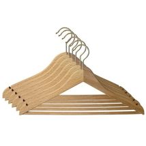 Cintre pantalon – Bois verni – 45 cm – Lot de 6 – Mondex