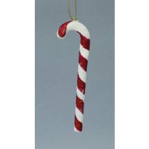 Cintre bâton de Noël rouge blanc avec décoration de sapin