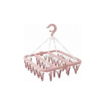 Cintre de sous-vêtements avec 32 Clips Pliable Pince à Linge étendoir à Linge résistant au Vent Suspendu pour vêtements de bébé Chaussettes,