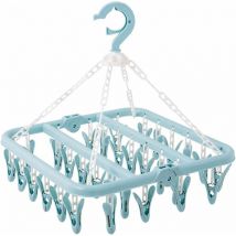 Cintre de Sous-Vêtements avec 32 Clips Pliable Pince à Linge étendoir à Linge Résistant au Vent Suspendu pour Vêtements de Bébé Chaussettes,
