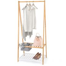 Cintre en bambou avec étagère à chaussures et plateau 70x45x160cm