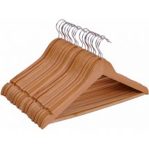 Cintre en bois - 20 pièces (set de 2x 10 cintres) - couleur : naturel