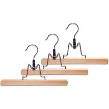 Cintre en bois pour pantalons, lot de 3