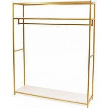 Senderpick - Cintre en or avec étagères cintre en métal avec étagères cintre amovible Support indépendant multifonctionnel (150 x 40 x 180 cm)