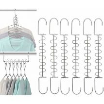 Cintre Gain de Place, Lot de 6 Multi Cintre Magique Organisateur, métal de cintres de vêtements en métal économiseur d'espace et Organisation (Hanger