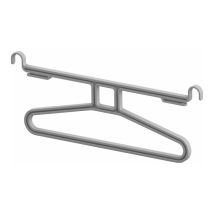 Cintre Porte Chemise / Robe - Largeur : 12 Mm - Décor : Gris Clair - Hauteur : 165 Mm - Longueur : 440 Mm - Matériau : Nylon Ambos