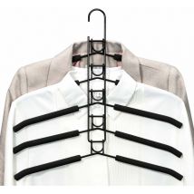 Cintres à Vêtements Multicouches 5 en 1 en éponge Antidérapante en Métal pour Vêtements Garde-Robe Armoire Multifonctionnelle Rangement pour