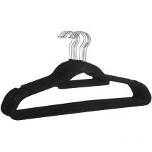 30 Cintres antidérapants - Cintres ultra-fins - Cintres avec barre de pantalon ou de jupe - Noir
