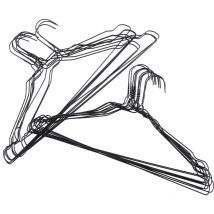 Set de 60 cintres en métal, cintres fins pour vêtements, cintres pour nettoyage à sec pour femmes/adultes, métal, noir.