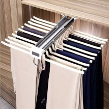 Debuns - Cintres Porte-Pantalon Porte-Pantalon Coulissant Acier Inoxydable Multifonction Porte Pantalons Extractible Antidérapant Porte Jeans 22