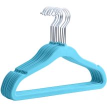 Cintres, 20 Pièces pour Enfants, Velours, antidérapant, Bleu
