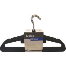 Lot de 10 cintres plastique finition velours 42cm.