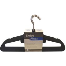 Lot De 10 Cintres Plastique Finition Velours 42cm.