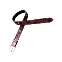 Pool's - Cintura western in cuoio con pregiata lavorazione floreale e borchie silver a stella: 40'