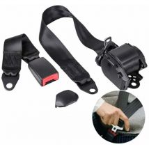 Euritecsa - Cinturón de seguridad ajustable de 3 puntos para coche, universal, automático, telescópico, para karts, clubes, carritos de golf,