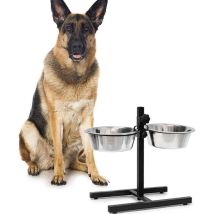 Ciotola Doppia 2 Scodelle Struttura In Metallo Supporto Regolabile Per Cane Cani