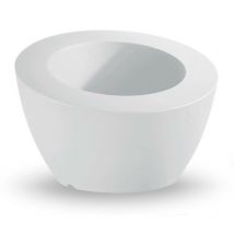Ciotola inclinata in resina 'Genesis' 50 cm. Bianco