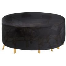 Circulaire Jardin Table, Rond Table Patio et Chaise Set Housse, Résistant Oxford Patio Extérieur Meubles Housse Coupe-Vent, Imperméable & Anti-UV