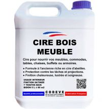 Codève Bois - Cire Meuble Bois - 4x5 l - Codeve Bois - Chêne clair - Pour L'entretien D'un Meuble, Table, Commode, Buffet Ou Armoire En Bois.