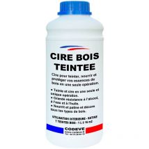 Codève Bois - Cire Bois Teintee - 1 l - Codeve Bois - Chêne - Pour L'entretien De Tous Vos Types De Bois Massif, Stratifié, Lamellé Ou Collé.
