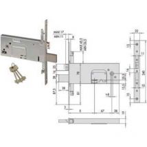 Cisa - serrure inférieure en aluminium, bandes d/m 4M+S trip, Art, 57357 E,90 - F,22