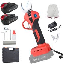 Meterk - Cisaille à branches hautes pour arbres fruitiers 0-30mm 48V, batterie au lithium rechargeable, sécateur de jardin, noir et rouge