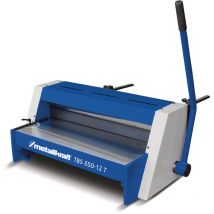 Cisaille guillotine manuelle d'établi largeur du travail 650 mm épaisseur jusque 1,25 mm butée 500 mm éclairage ligne de coupe Metallkraft TBS650-12T