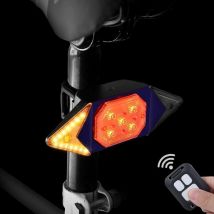 Clignotant de vélo avec télécommande sans fil, feu arrière de vélo avec clignotant de vélo, 5 modes d'éclairage, avertissement de sécurité arrière,