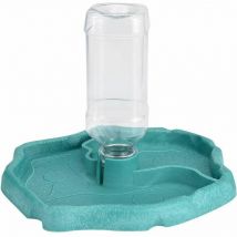 Distributeur d'Eau pour Tortues - Mangeoire 2-en-1 - Résistant aux Déversements - Bleu