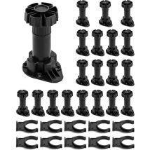 Lot De 20 Pieds De Meubles Pieds De Meubles De Cuisine Livrés Avec 10 Supports De Fixation Portée Étendue : 100-120 Mm Cisea