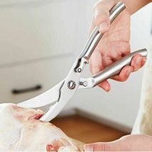 Basetbl - Ciseaux à Volaille, Ciseaux Cuisine Professionnel, Ciseaux à Volaille en Acier Inoxydable, Mécanisme à ressort, Durable, Pour Poulet,Les