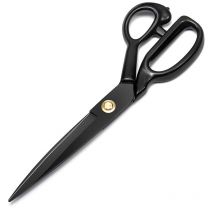 Ciseaux de couture professionnels en acier à haute teneur en carbone pour couper tissu, vêtements, cuir, matières premières (noir)