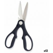 Ciseaux noirs en acier inoxydable argenté 8,3 x 19,5 x 1,3 cm (12 pcs.)