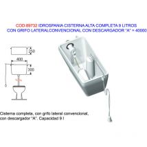 9-Liter-Komplett-Hochspülkasten mit seitlichem Wasserhahn 40000