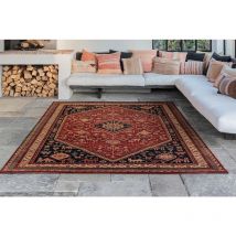 Mastercraft - Kashqai 4364 301 67cm x 275cm Runner - Black and Multicoloured and Red