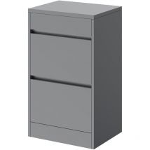 City - Gloss Grey 500mm Floor Standing 2 Drawer Storage Unit