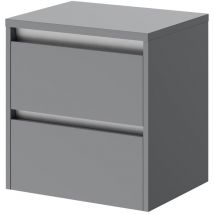 City - Gloss Grey 500mm Wall Mounted 2 Drawer Storage Unit