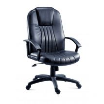 City Leather Faced Exec Chair Black