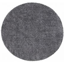 City - Tapis Rond À Poils Longs Doux Softy, Tapis De Salon, Chambre, Couloir (gris Foncé - 120x120cm)