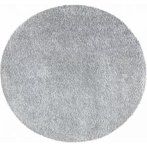 Tapis Rond à Poils Longs doux softy, Tapis de Salon, Chambre, Couloir (Gris Souris - 160x160cm)