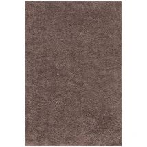 Tapis à Poils Longs doux softy, Tapis de Salon, Chambre, Couloir (Marron Mocca - 150x150cm)